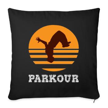 parkour - Sofa pillowcase 17,3'' x 17,3'' (45 x 45 cm) - black - Front