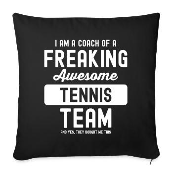Tennis Coach Trainer Geschenk - Sofakissenbezug 45 x 45 cm - Schwarz - Vorne
