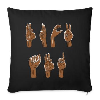 Fck AFD Gebärdensprache - Sofakissenbezug 45 x 45 cm - Schwarz - Vorne