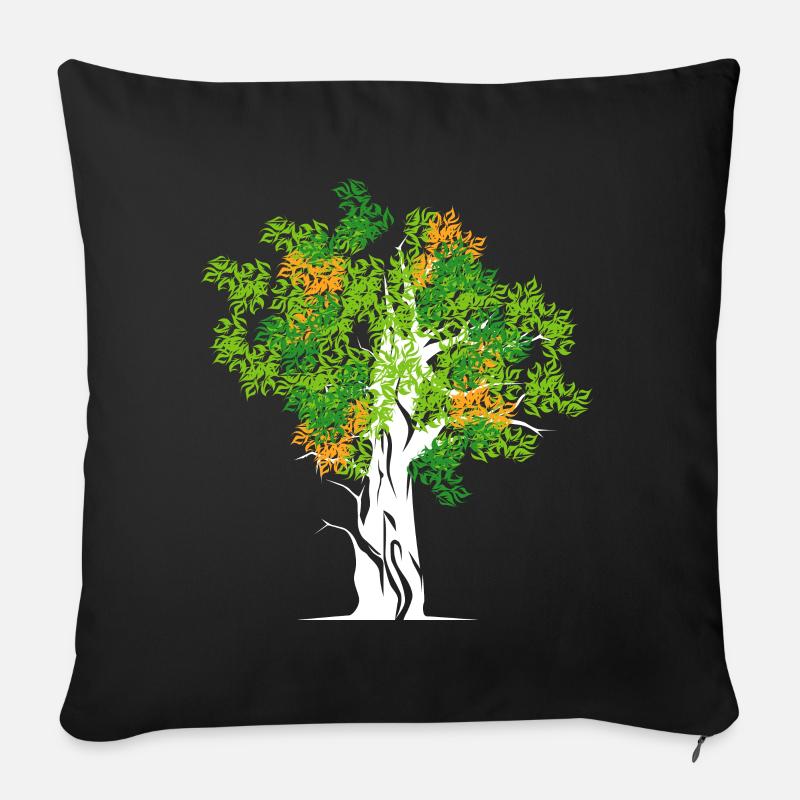 tree baum bäume natur symbol colors Farben - Sofakissenbezug 45 x 45 cm - Schwarz