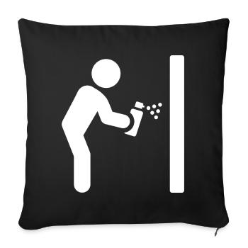 Graffiti Pulvérisateur - Housse de coussin décorative 45 x 45 cm - noir - Devant