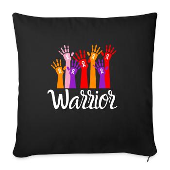 Handicap invisible / maladie - Warrior - Housse de coussin décorative 45 x 45 cm - noir - Devant