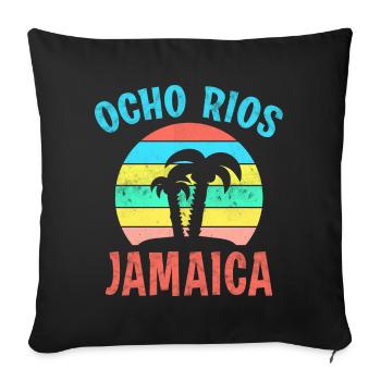 OCHO RIOS JAMAICA Coucher de soleil Caraïbes Jamaïque - Housse de coussin décorative 45 x 45 cm - noir - Devant