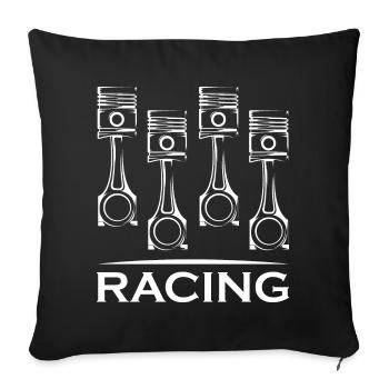 racing piston car engine icon logo icon graphic - Sofa pillowcase 17,3'' x 17,3'' (45 x 45 cm) - black - Front