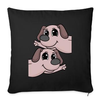 Dog dogs - Sofa pillowcase 17,3'' x 17,3'' (45 x 45 cm) - black - Front