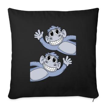 Monkey Monkeys - Sofa pillowcase 17,3'' x 17,3'' (45 x 45 cm) - black - Front