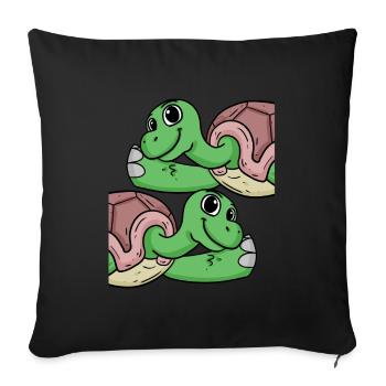 Turtle Turtles - Sofa pillowcase 17,3'' x 17,3'' (45 x 45 cm) - black - Front