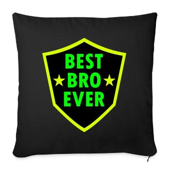 Best bro ever (Wappen, Sterne) - Sofakissenbezug 45 x 45 cm - Schwarz - Vorne