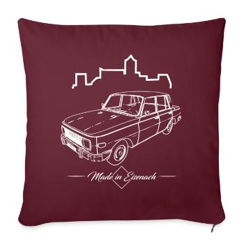 Wartburg 353 - Made in Eisenach - Kult der DDR - Sofakissenbezug 45 x 45 cm - Burgunderrot - Vorne