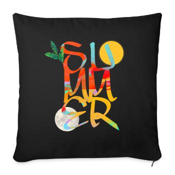 été - Housse de coussin décorative 45 x 45 cm - noir - Devant