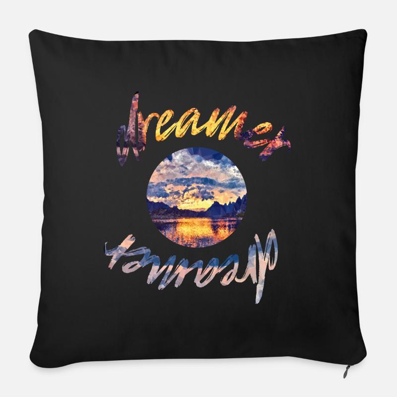 Rêveur - Housse de coussin décorative 45 x 45 cm - noir