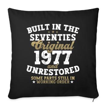 Construit dans les années soixante-dix 1977 45e anniversaire hommes - Housse de coussin décorative 45 x 45 cm - noir - Devant