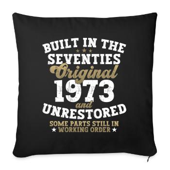 Built in the seventies 1973 49. Geburtstag Herren - Sofakissenbezug 45 x 45 cm - Schwarz - Vorne