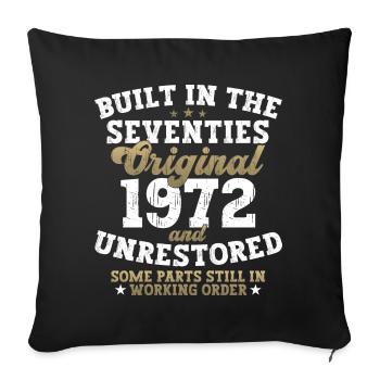 Construit dans les années soixante-dix 1972 50e anniversaire hommes - Housse de coussin décorative 45 x 45 cm - noir - Devant