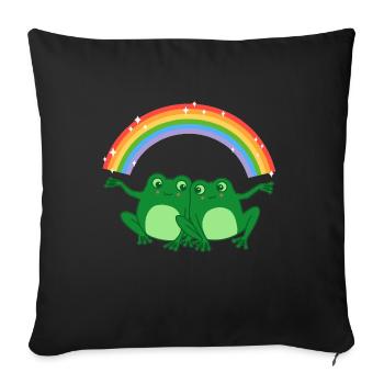 Gay Frogs T#01 - Sofakissenbezug 45 x 45 cm - Schwarz - Vorne