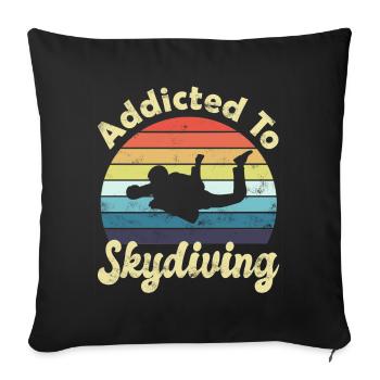 Skydiving Skydivers - Sofa pillowcase 17,3'' x 17,3'' (45 x 45 cm) - black - Front
