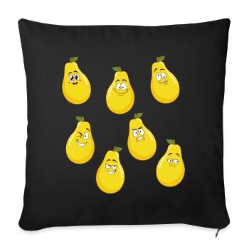 Poire - Housse de coussin décorative 45 x 45 cm - noir - Devant