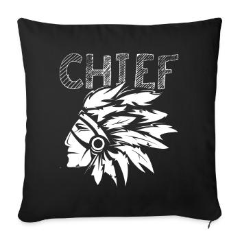 chief chief icon feathers indian logo icon - Sofa pillowcase 17,3'' x 17,3'' (45 x 45 cm) - black - Front