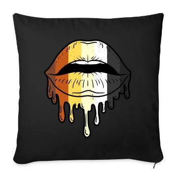 Tropfende Gay Bear Lippen Gay Bear Pride - Sofakissenbezug 45 x 45 cm - Schwarz - Vorne