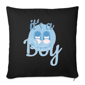 Baby Boy Gift - Sofa pillowcase 17,3'' x 17,3'' (45 x 45 cm) - black - Front