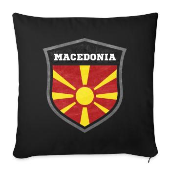 Mazedonien Schild Logo Emblem - Sofakissenbezug 45 x 45 cm - Schwarz - Vorne