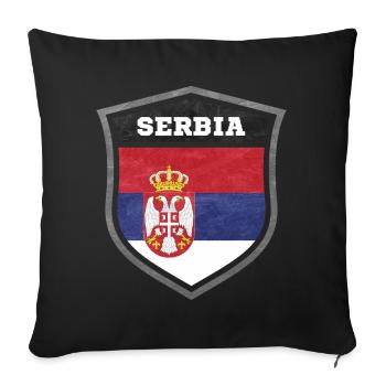 Serbien Schild Logo Emblem - Sofakissenbezug 45 x 45 cm - Schwarz - Vorne