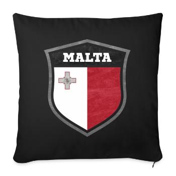 Malta Schild Logo Emblem - Sofakissenbezug 45 x 45 cm - Schwarz - Vorne