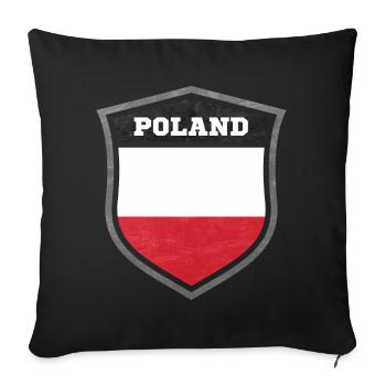 Polen - Sofakissenbezug 45 x 45 cm - Schwarz - Vorne
