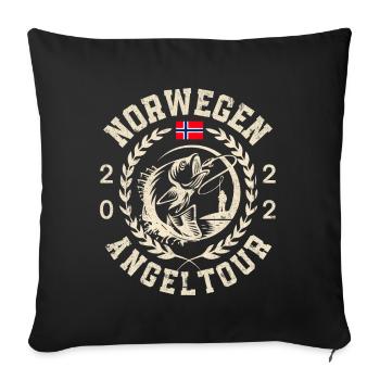 Norwegen Angeltour 2022 - Sofakissenbezug 45 x 45 cm - Schwarz - Vorne