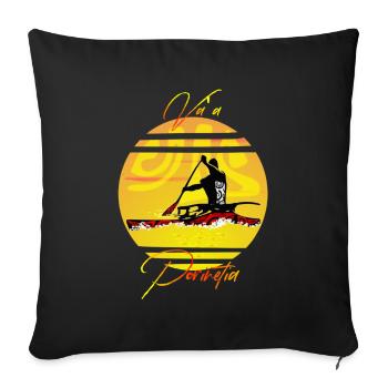 VA'A PORINETIA - Housse de coussin décorative 45 x 45 cm - noir - Devant