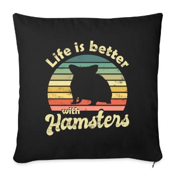 Hamster - Housse de coussin décorative 45 x 45 cm - noir - Devant