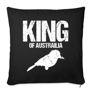 Kookaburra Design and Laughing Bird - Sofa pillowcase 17,3'' x 17,3'' (45 x 45 cm) - black - Front