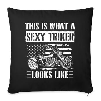 Trikes Sprüche | Trike Triker Biker Geschenkideen - Sofakissenbezug 45 x 45 cm - Schwarz - Vorne