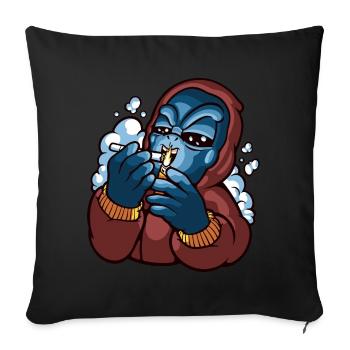 Cannabis Alien Marihuana Weed Kiffer Shirt - Sofakissenbezug 45 x 45 cm - Schwarz - Vorne