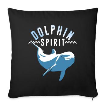 Soul of Dolphin - Sofa pillowcase 17,3'' x 17,3'' (45 x 45 cm) - black - Front