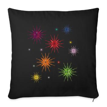 colorful stars in the starry sky - Sofa pillowcase 17,3'' x 17,3'' (45 x 45 cm) - black - Front