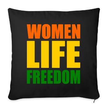 Women life freedom iran - Housse de coussin décorative 45 x 45 cm - noir - Devant