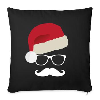 Santa Claus, sunglasses, mustache | Christmas - Sofa pillowcase 17,3'' x 17,3'' (45 x 45 cm) - black - Front