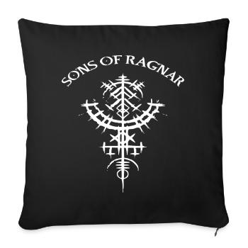 Runes Norse mystical Viking Valhalla symbol - Sofa pillowcase 17,3'' x 17,3'' (45 x 45 cm) - black - Front