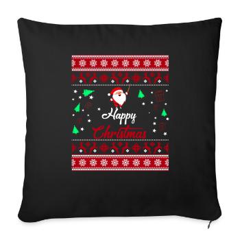 Unisex Merry Christmas Premium design - Sofa pillowcase 17,3'' x 17,3'' (45 x 45 cm) - black - Front