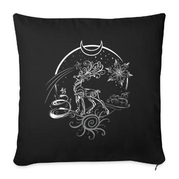 Deer Antler Christmas Yule Night - Sofa pillowcase 17,3'' x 17,3'' (45 x 45 cm) - black - Front