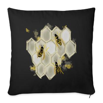 Wasps - Sofa pillowcase 17,3'' x 17,3'' (45 x 45 cm) - black - Front