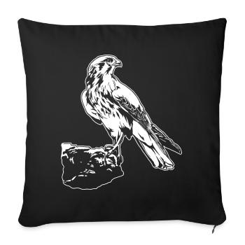 Falke Vogel sitzt auf Baum Cool Vogel Liebhaber Geschenk - Sofakissenbezug 45 x 45 cm - Schwarz - Vorne