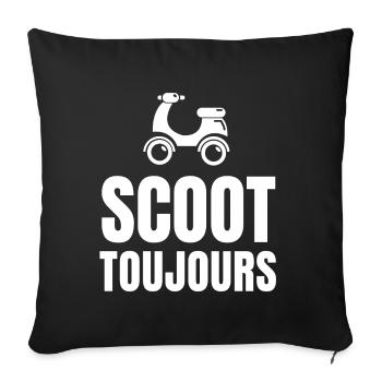 scooter, faire du scooter - Housse de coussin décorative 45 x 45 cm - noir - Devant
