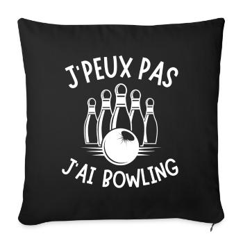 bowling, fan de bowling, joueur de bowling - Housse de coussin décorative 45 x 45 cm - noir - Devant