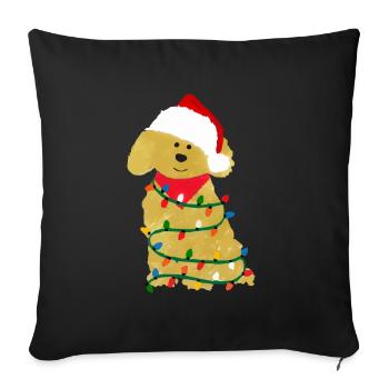 Cute Christmas Golden Doodle Puppy - Sofa pillowcase 17,3'' x 17,3'' (45 x 45 cm) - black - Front