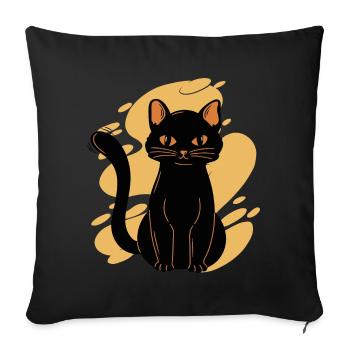 Black Cat Bombay Cat Outfit for - Sofa pillowcase 17,3'' x 17,3'' (45 x 45 cm) - black - Front