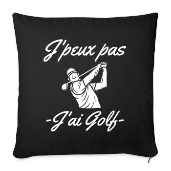 golf, golfeur, fan de golf - Housse de coussin décorative 45 x 45 cm - noir - Devant