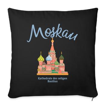 Moskau, Basilius Kathedrale, Roter Platz Russland - Sofakissenbezug 45 x 45 cm - Schwarz - Vorne