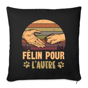 félin pour l'autre - Housse de coussin décorative 45 x 45 cm - noir - Devant